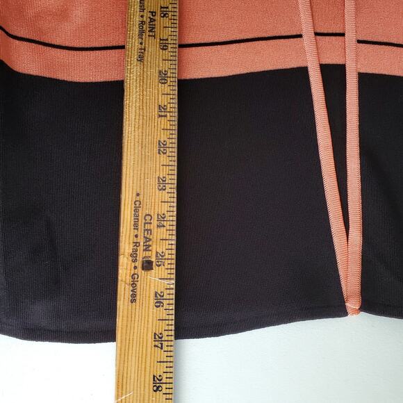 Misook Coral Black Colorblock Cardigan Jacket Sweater L Modern Classic Career - Picture 8 of 9